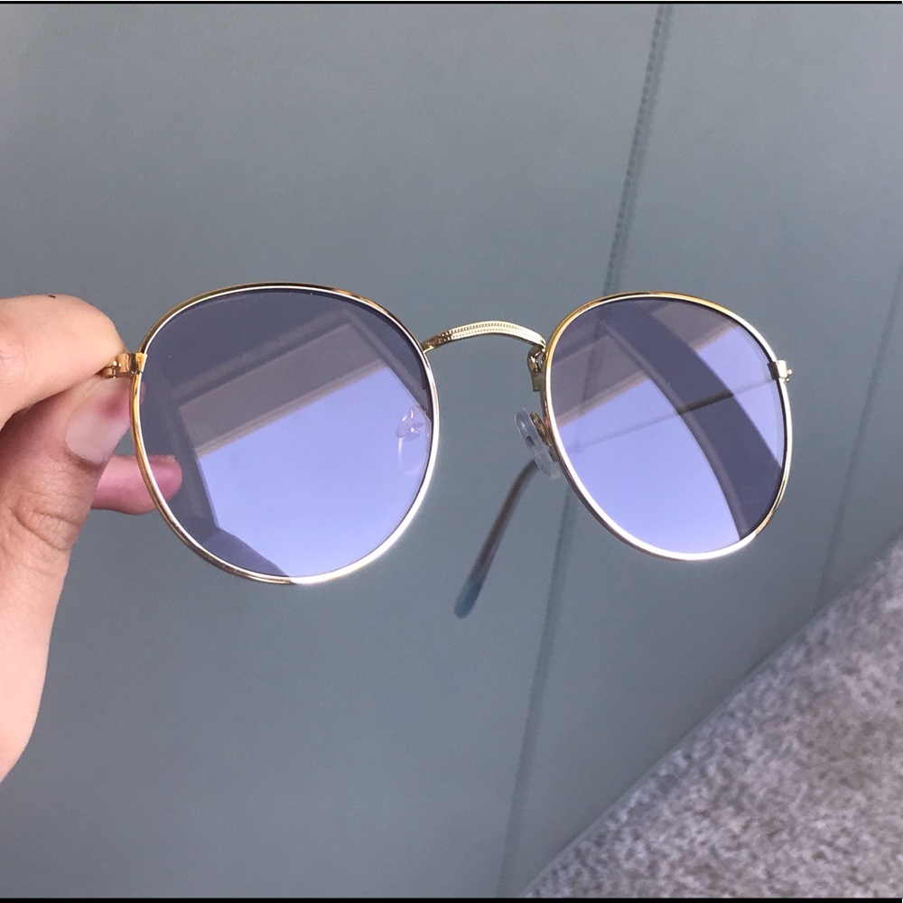 New Purple Tinted Round Retro Sunglasses